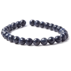 7mm Blue Sapphire faceted rounds 8 inch 26 beads (ONLINE ORDER ONLY)