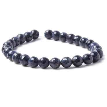 7mm Blue Sapphire faceted rounds 8 inch 26 beads (ONLINE ORDER ONLY)