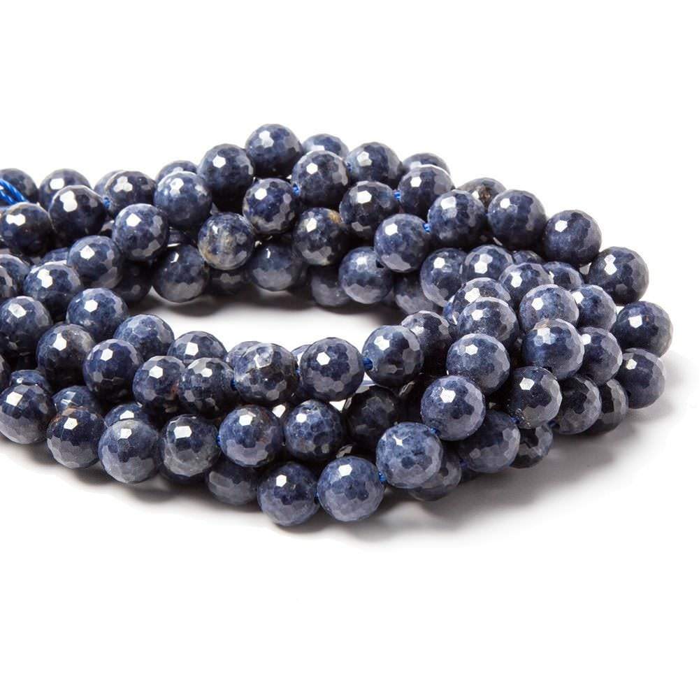 7mm Blue Sapphire faceted rounds 8 inch 26 beads (ONLINE ORDER ONLY)