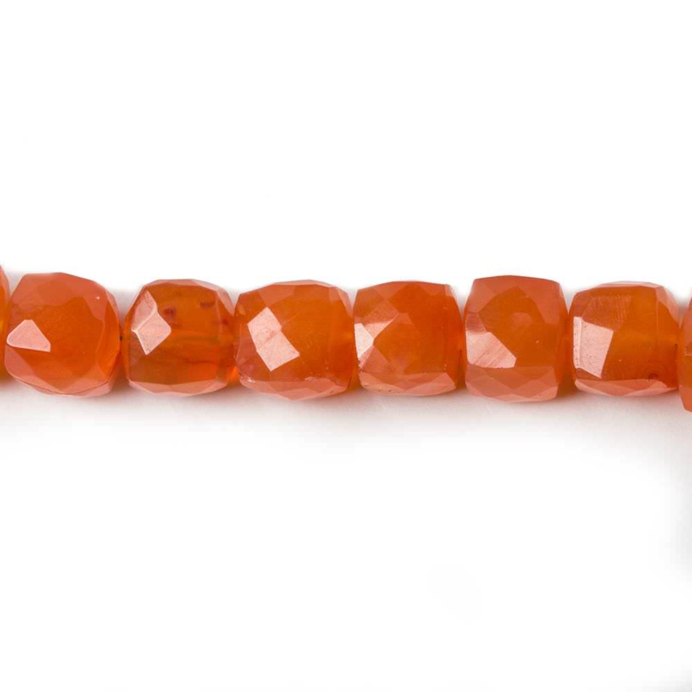 7.5mm Carnelian faceted cube beads 8 inch 30 pieces (ONLINE ORDER ONLY)