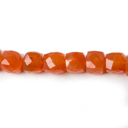 7.5mm Carnelian faceted cube beads 8 inch 30 pieces (ONLINE ORDER ONLY)