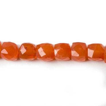 7.5mm Carnelian faceted cube beads 8 inch 30 pieces (ONLINE ORDER ONLY)