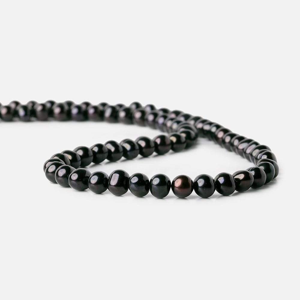 7mm Charcoal Grey Off Round Pearl, 15 inch, 72 pieces (ONLINE ORDER ONLY)