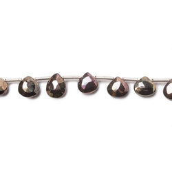 7mm Chocolate Mystic Black Spinel Beads Heart Briolette 8 inch 21 pieces (ONLINE ORDER ONLY)