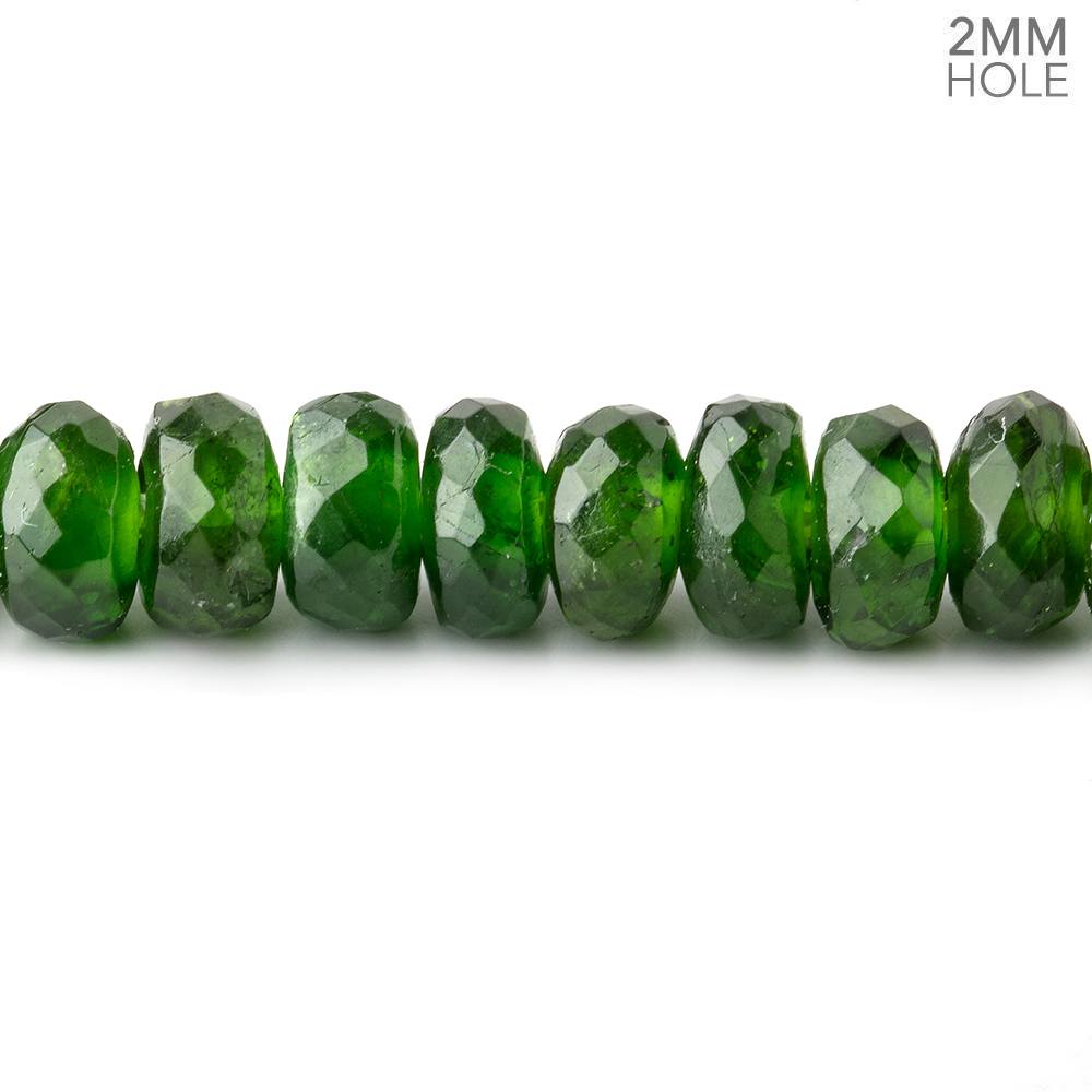7mm Chrome Diopside 2mm Large Hole Faceted Rondelles 8 inch 51 Beads AAA (ONLINE ORDER ONLY)