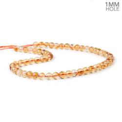 7mm Citrine Plain Rounds 15 inch 58 Beads with 1mm Drill Holes AA (ONLINE ORDER ONLY)