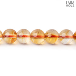 7mm Citrine Plain Rounds 15 inch 58 Beads with 1mm Drill Holes AA (ONLINE ORDER ONLY)