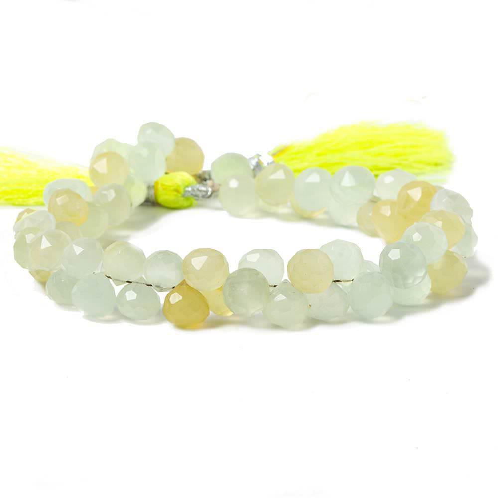 7mm Citrus Yellow Green Chalcedony Candy Kiss Beads 8 inch 60 pieces (ONLINE ORDER ONLY)
