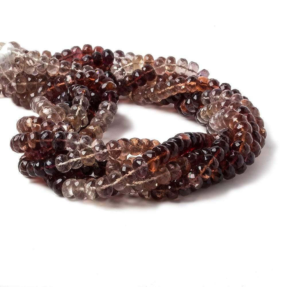7mm Cognac Brown Fluorite Faceted Rondelle Beads 14 inch 84 beads (ONLINE ORDER ONLY)