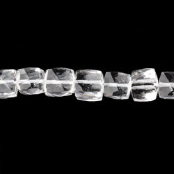 7mm Crystal Quartz Faceted Cube Beads 10 inch 35 pieces AA (ONLINE ORDER ONLY)
