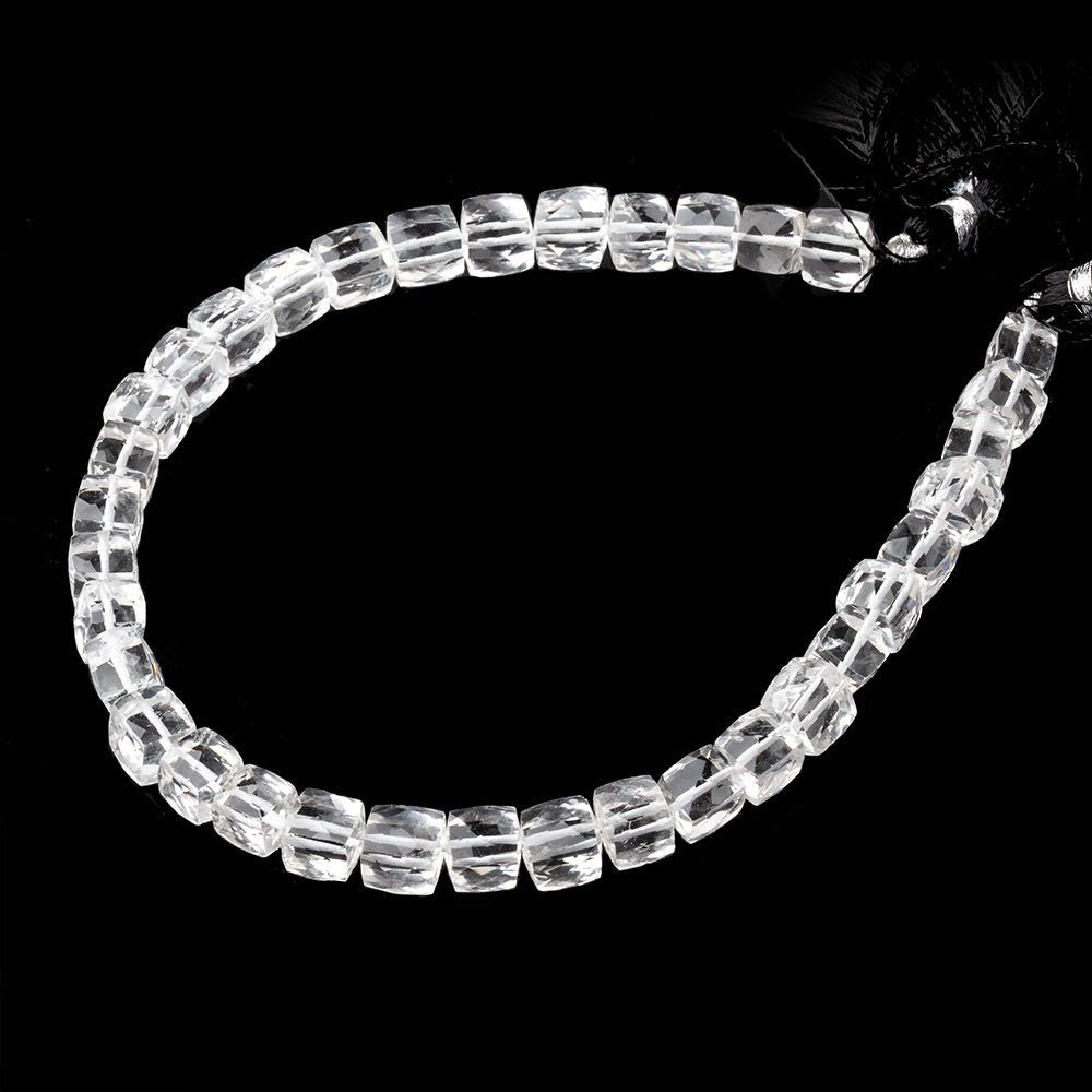 7mm Crystal Quartz Faceted Cube Beads 10 inch 35 pieces AA (ONLINE ORDER ONLY)