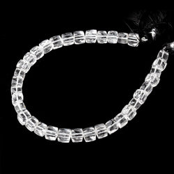 7mm Crystal Quartz Faceted Cube Beads 10 inch 35 pieces AA (ONLINE ORDER ONLY)