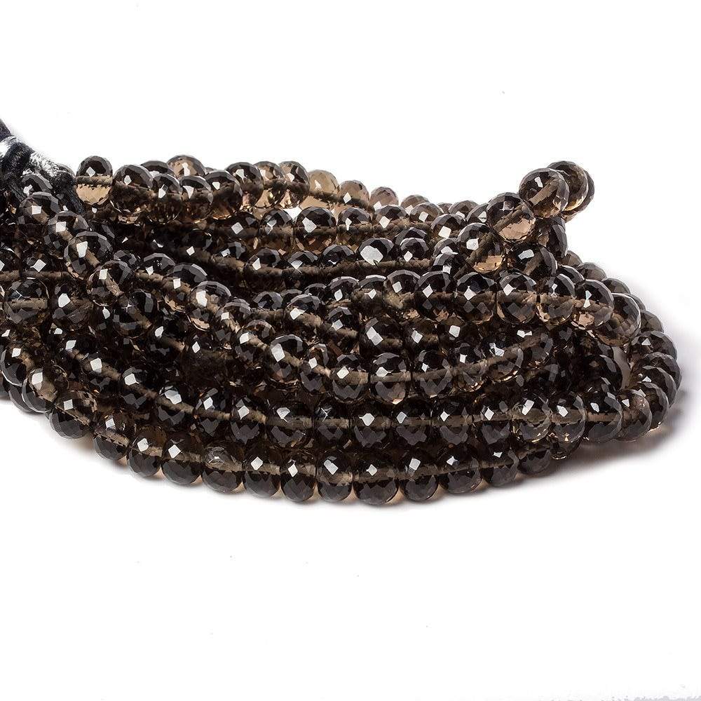 7mm Dark Smoky Quartz Micro-faceted rondelle beads 16 inch 82 pieces (ONLINE ORDER ONLY)