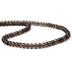 7mm Dark Smoky Quartz Micro-faceted rondelle beads 16 inch 82 pieces (ONLINE ORDER ONLY)