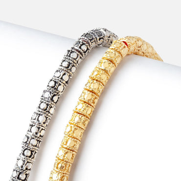 7mm Dotted Cylinder Tube Beads 8 inch 47 pieces (ONLINE ORDER ONLY)