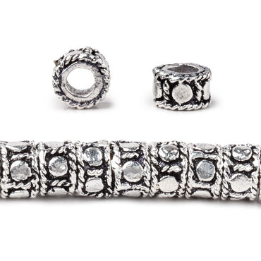 7mm Dotted Cylinder Tube Beads 8 inch 47 pieces (ONLINE ORDER ONLY)