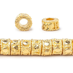 7mm Dotted Cylinder Tube Beads 8 inch 47 pieces (ONLINE ORDER ONLY)