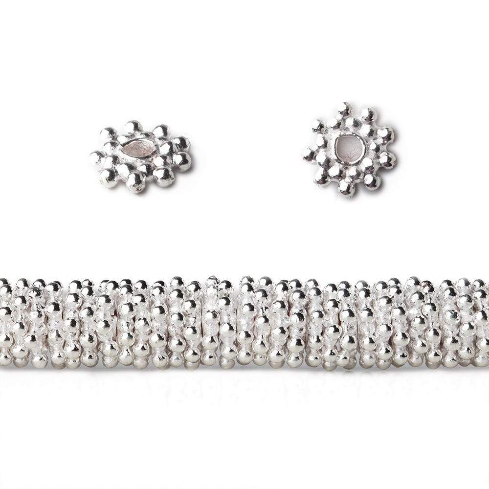 7mm Double Row Daisy Spacers with 2mm Large Hole 8 inch 145 Beads (ONLINE ORDER ONLY)