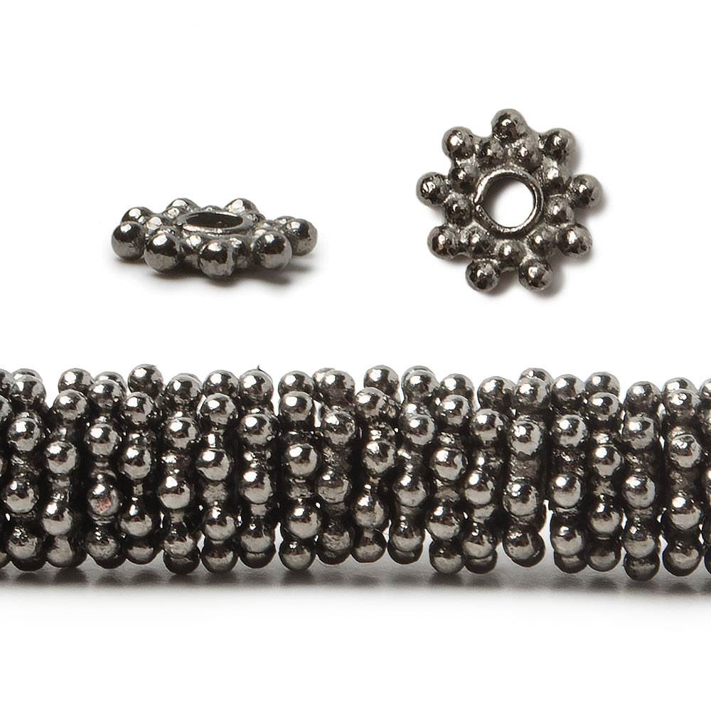 7mm Double Row Daisy Spacers with 2mm Large Hole 8 inch 145 Beads (ONLINE ORDER ONLY)