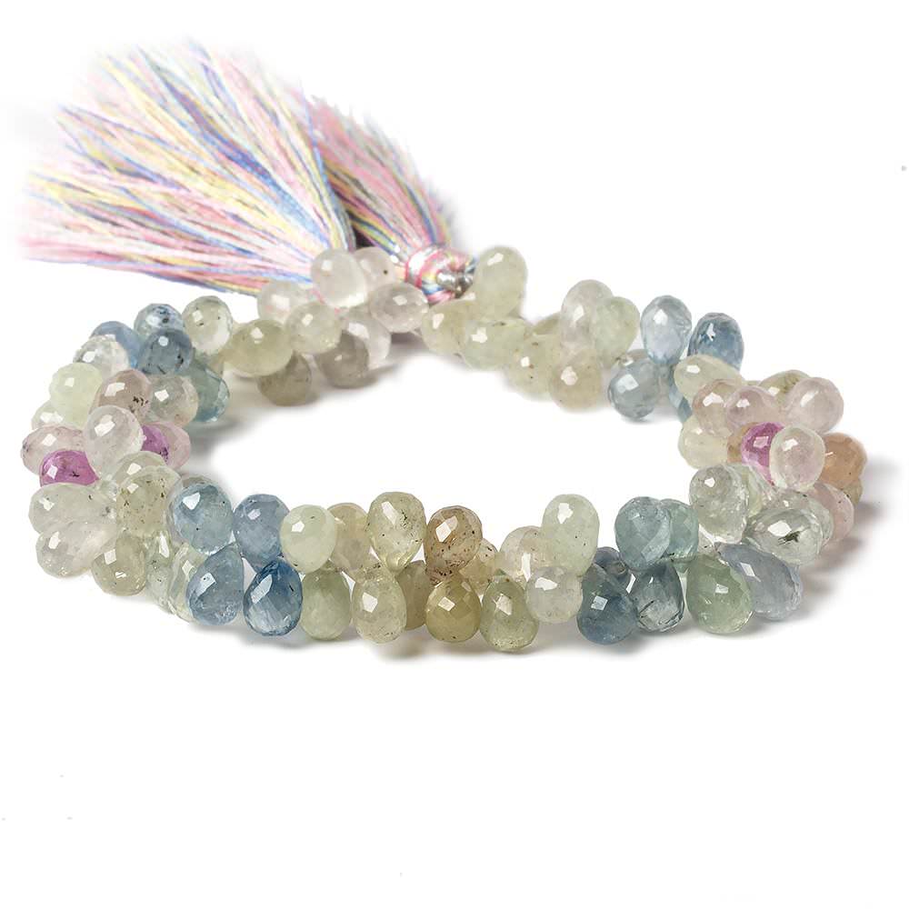 7mm Fancy Sapphire Faceted Tear Drop Beads  8 inch 110 pieces (ONLINE ORDER ONLY)