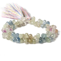 7mm Fancy Sapphire Faceted Tear Drop Beads  8 inch 110 pieces (ONLINE ORDER ONLY)