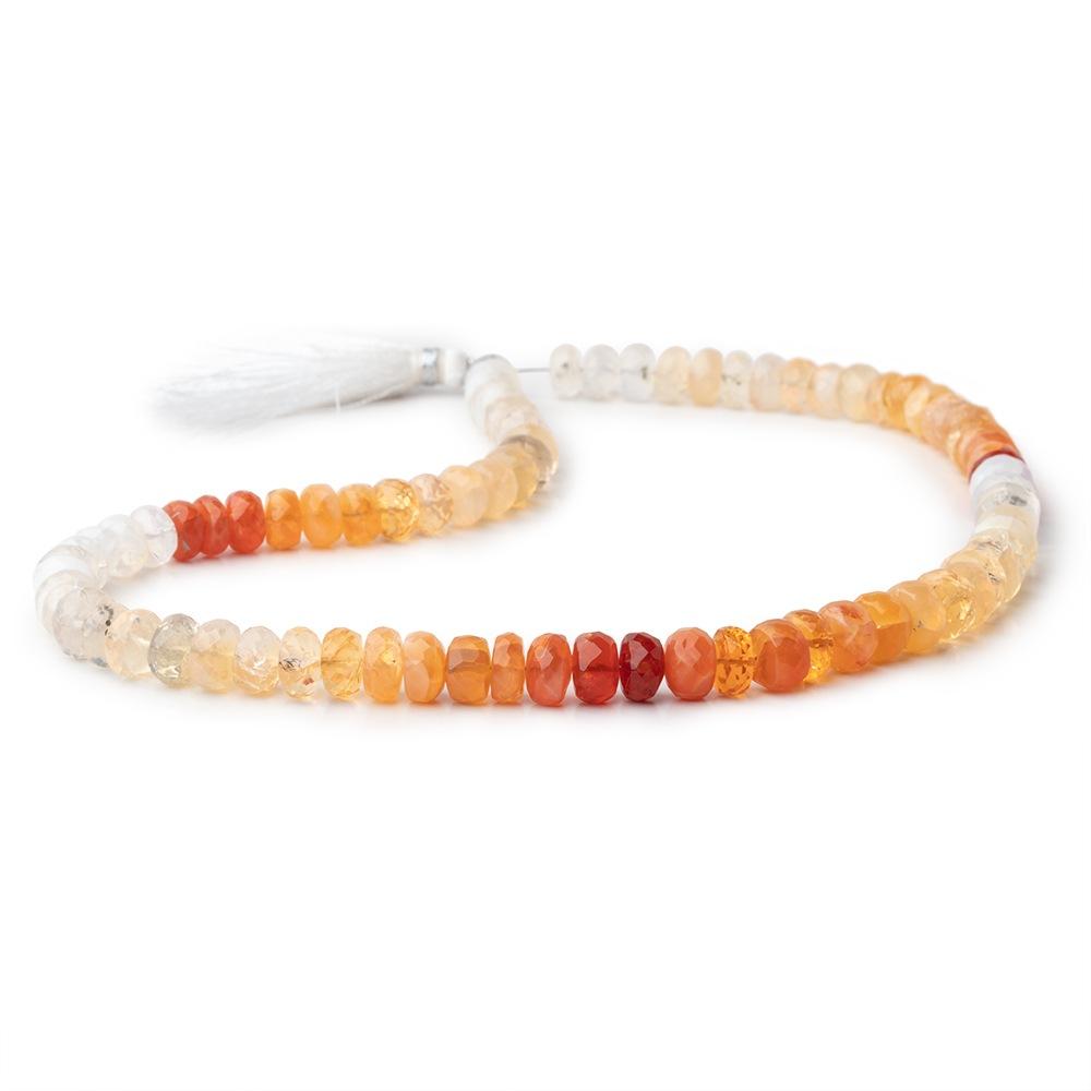 7mm Fire Opal Faceted Rondelle Beads 15 inch 82 pieces (ONLINE ORDER ONLY)