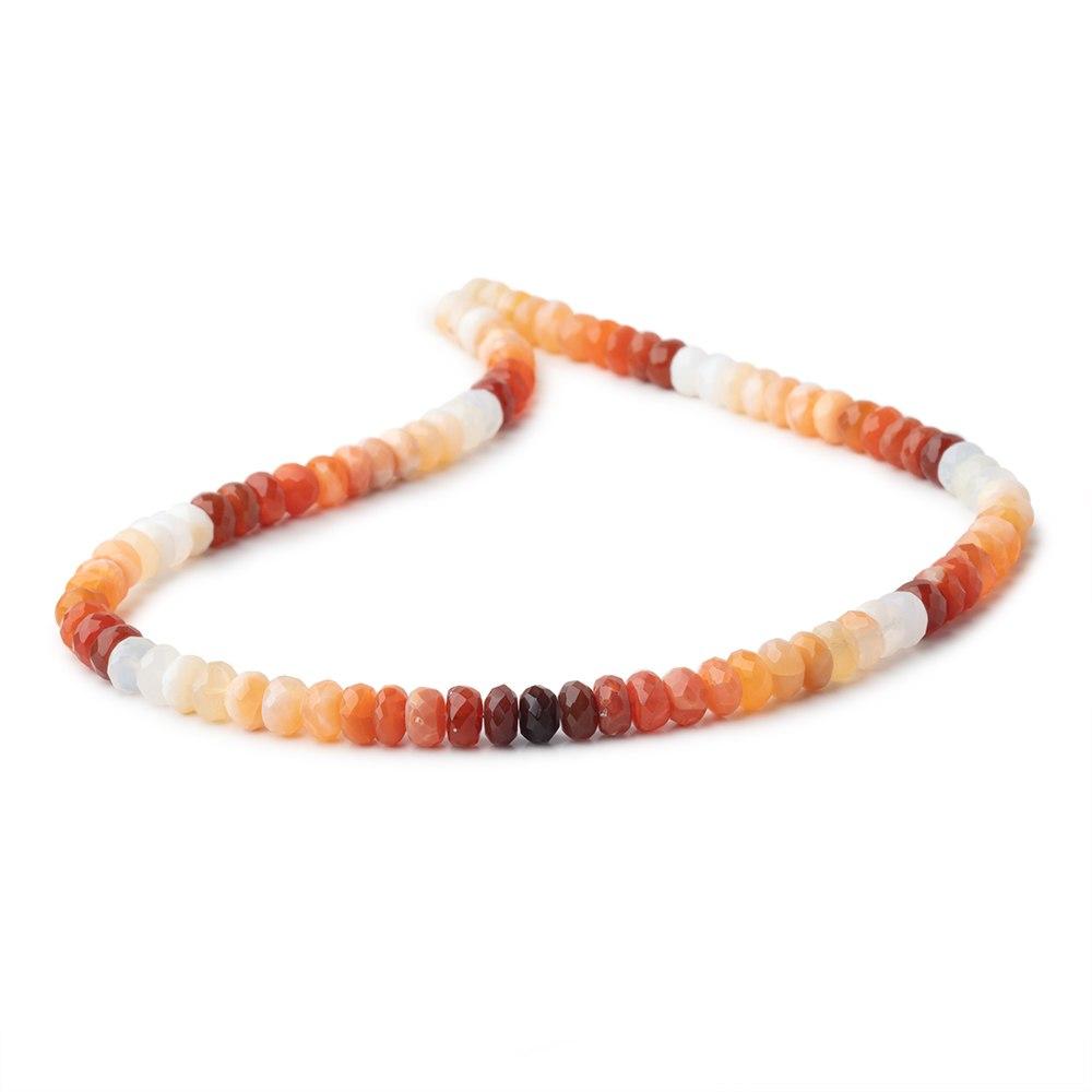 6.5mm Fire Opal Faceted Rondelle Beads 17 inch 95 pieces (ONLINE ORDER ONLY)