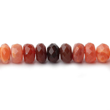 6.5mm Fire Opal Faceted Rondelle Beads 17 inch 95 pieces (ONLINE ORDER ONLY)
