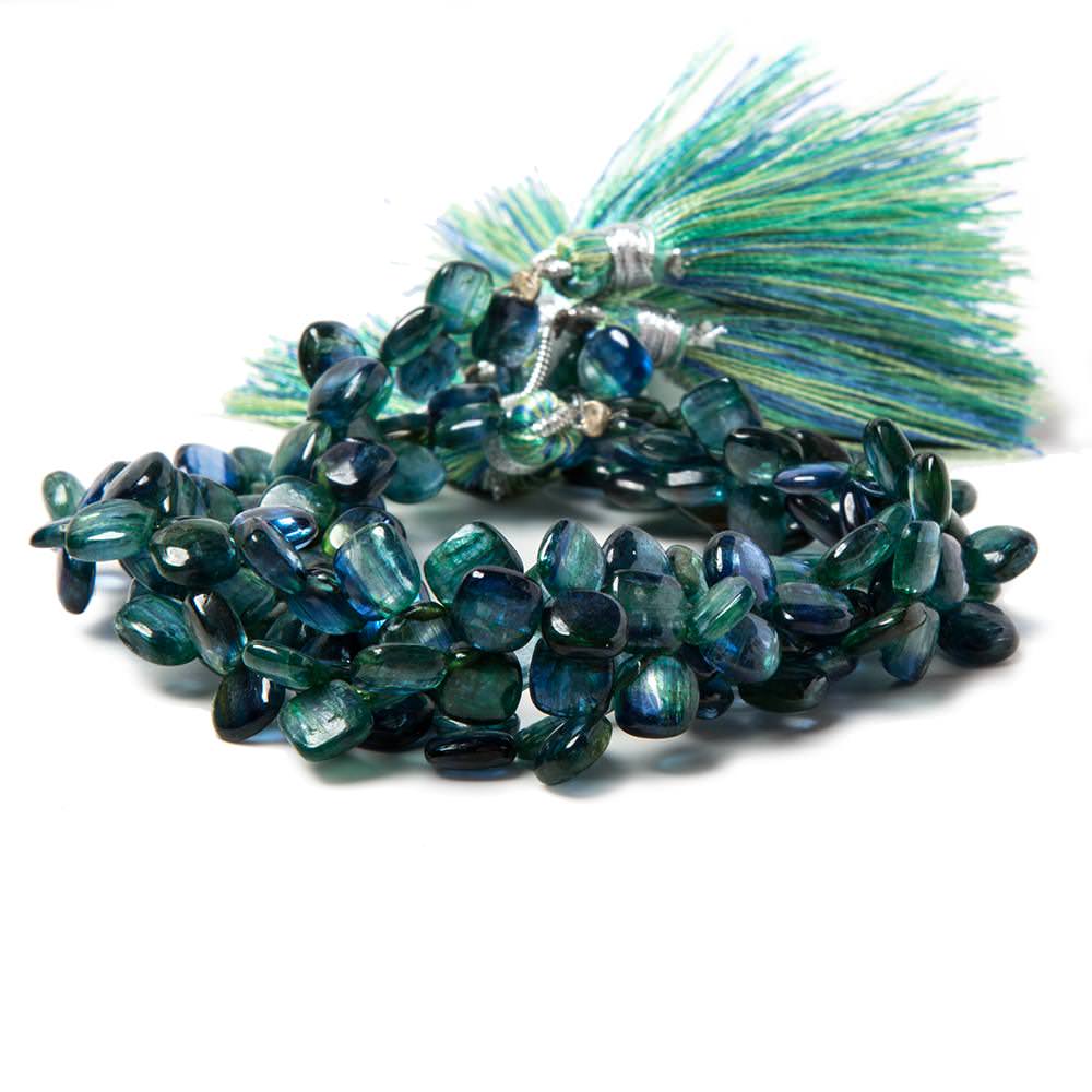 7mm Green & Blue Kyanite plain pillow beads 8 inch 55 pieces AA (ONLINE ORDER ONLY)