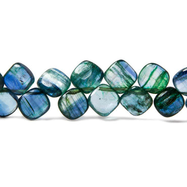 7mm Green & Blue Kyanite plain pillow beads 8 inch 55 pieces AA (ONLINE ORDER ONLY)