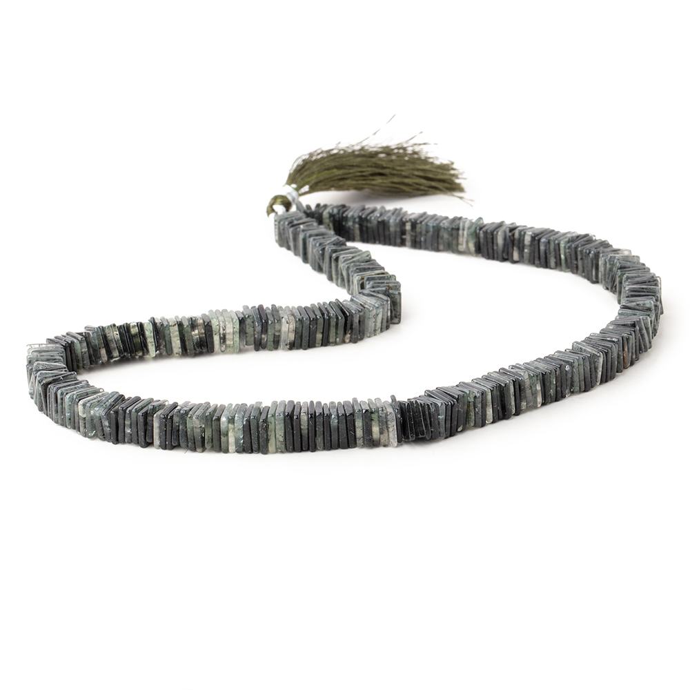 7mm Moss Quartz Plain Square Heshi Beads 16 inch 95 pieces (ONLINE ORDER ONLY)