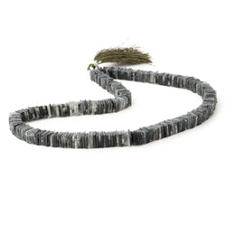 7mm Moss Quartz Plain Square Heshi Beads 16 inch 95 pieces (ONLINE ORDER ONLY)