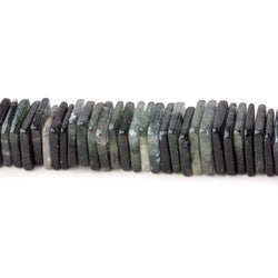 7mm Moss Quartz Plain Square Heshi Beads 16 inch 95 pieces (ONLINE ORDER ONLY)