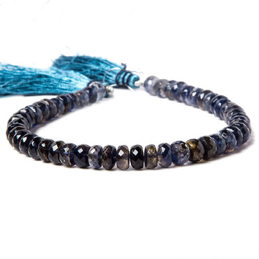 7mm Iolite faceted rondelle beads 9 inch 51 pieces (ONLINE ORDER ONLY)