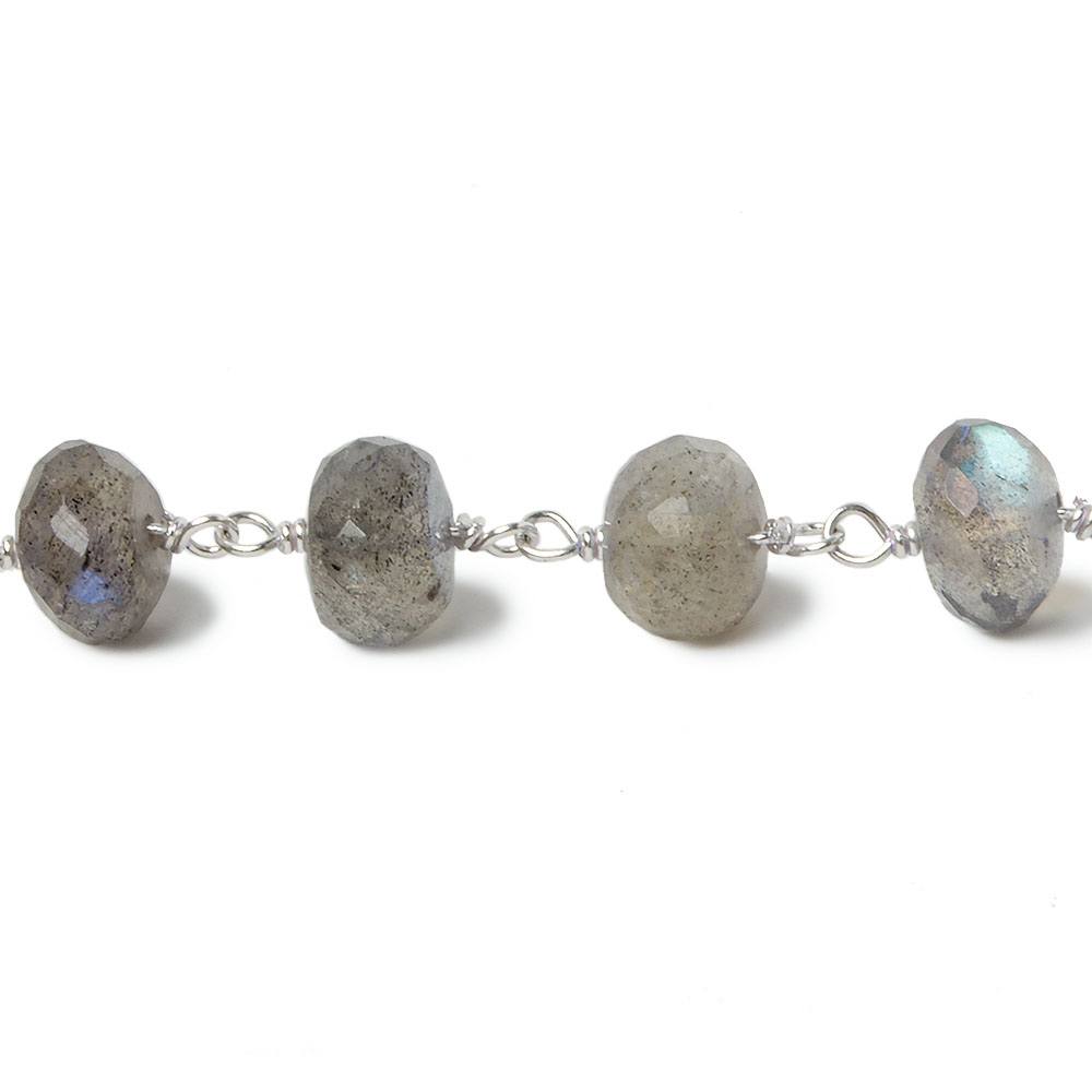 7mm Labradorite Beads Faceted Rondelle with Sterling Silver Chain (ONLINE ORDER ONLY)