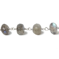 7mm Labradorite Beads Faceted Rondelle with Sterling Silver Chain (ONLINE ORDER ONLY)