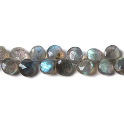 7mm Labradorite Faceted Coin Beads 8.5 inch 50 beads  AA Grade (ONLINE ORDER ONLY)