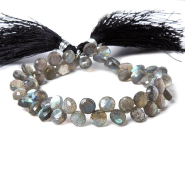 7mm Labradorite Faceted Coin Beads 8.5 inch 50 beads  AA Grade (ONLINE ORDER ONLY)