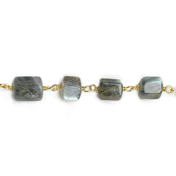 7mm Labradorite Hexagon Vermeil Chain by the foot 22 pieces (ONLINE ORDER ONLY)