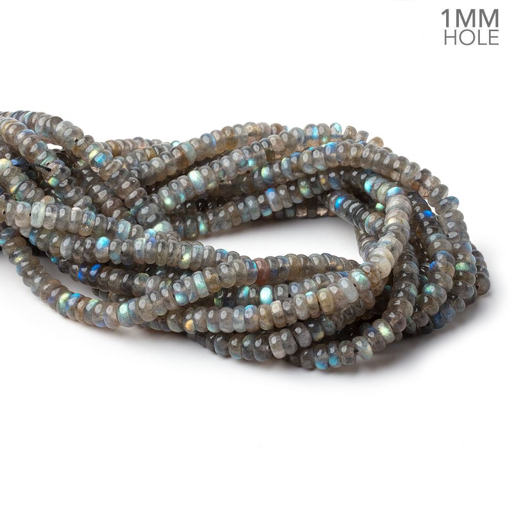 7mm Labradorite Plain Rondelle Beads 16 inch 105 pieces 1mm Hole (ONLINE ORDER ONLY)