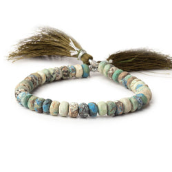 7mm Matte Chrysocolla plain Rondelle Beads 7.5 inch 45 pieces (ONLINE ORDER ONLY)