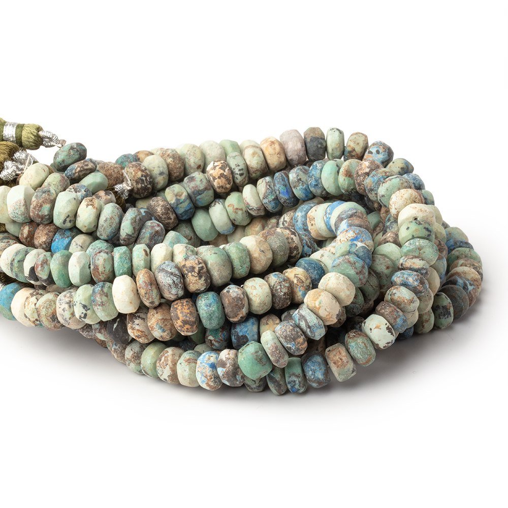 7mm Matte Chrysocolla plain Rondelle Beads 7.5 inch 45 pieces (ONLINE ORDER ONLY)