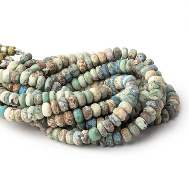 7mm Matte Chrysocolla plain Rondelle Beads 7.5 inch 45 pieces (ONLINE ORDER ONLY)