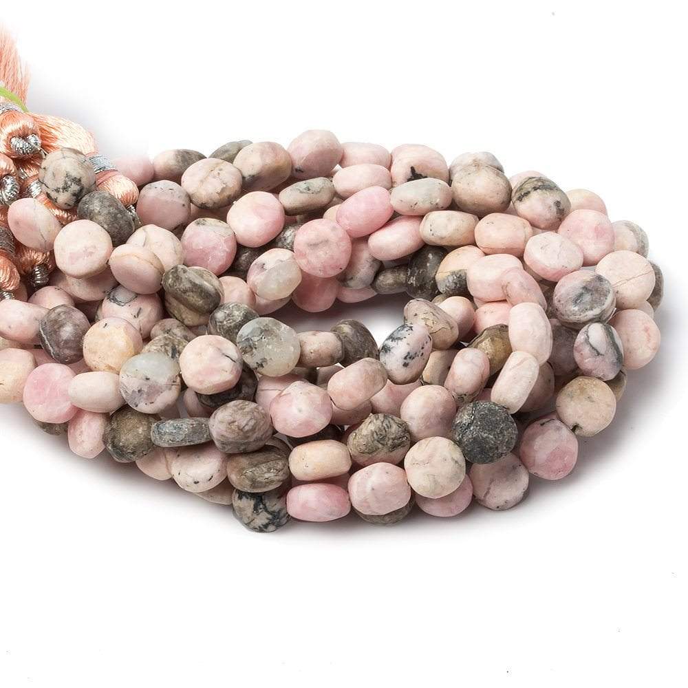 7mm Matte Rhodochrosite plain coin beads 7.5 inch 27 pieces (ONLINE ORDER ONLY)