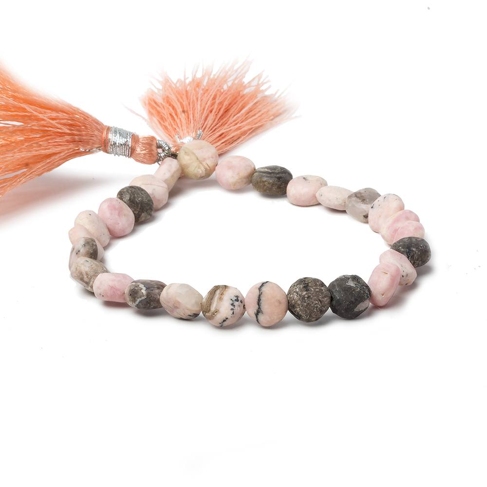 7mm Matte Rhodochrosite plain coin beads 7.5 inch 27 pieces (ONLINE ORDER ONLY)