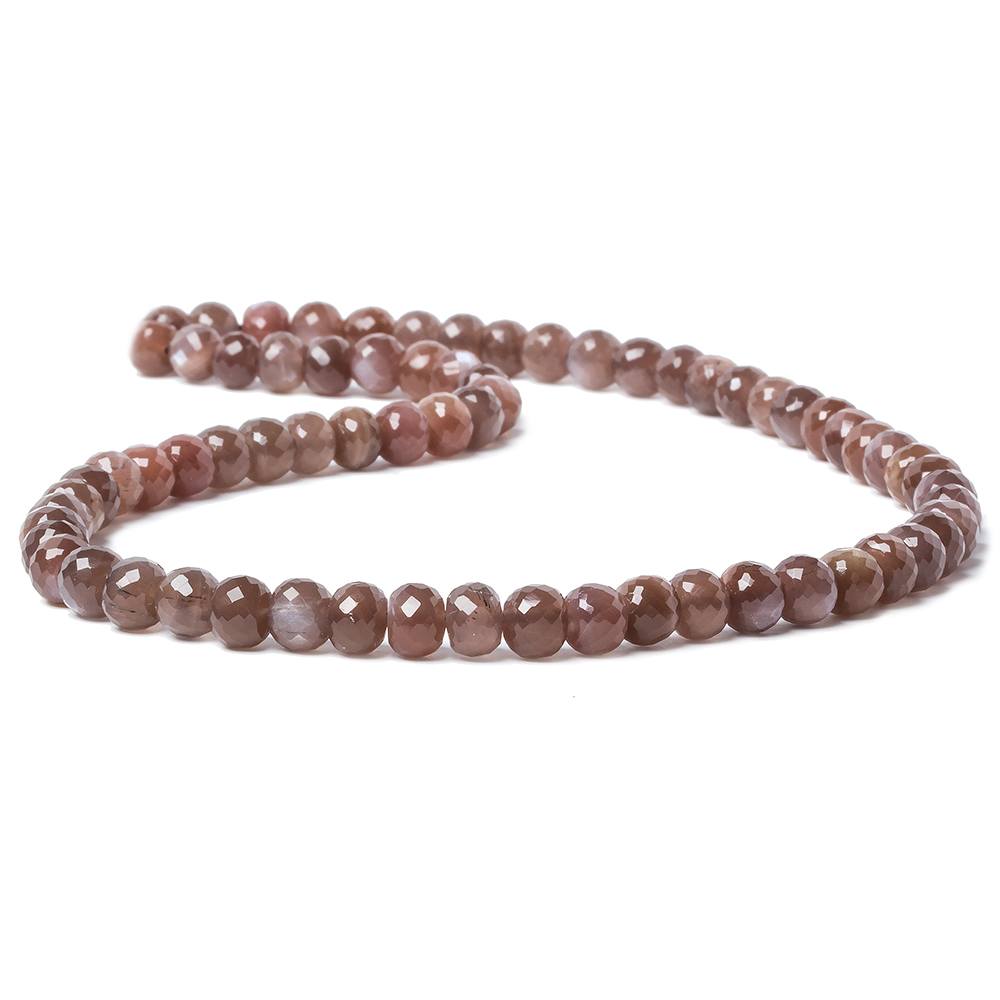 7mm Milk Chocolate Moonstone Micro-faceted rondelles 15 inch 67 beads (ONLINE ORDER ONLY)