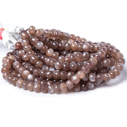 7mm Milk Chocolate Moonstone Micro-faceted rondelles 15 inch 67 beads (ONLINE ORDER ONLY)