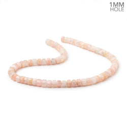 7mm Morganite Hexagon Tube 16 inch 75 Beads 1mm Drill Hole (ONLINE ORDER ONLY)