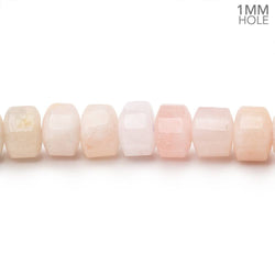 7mm Morganite Hexagon Tube 16 inch 75 Beads 1mm Drill Hole (ONLINE ORDER ONLY)