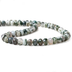 7mm Moss Agate Plain Rondelle Beads 16 inch 73 pieces (ONLINE ORDER ONLY)